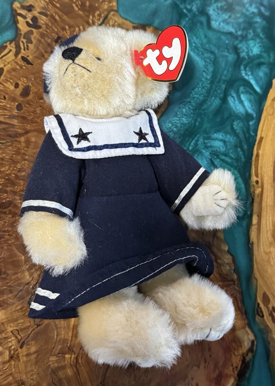 Ty Beanie Babies Breezy Sailor Outfit Teddy Bear Plush, Vintage 2002